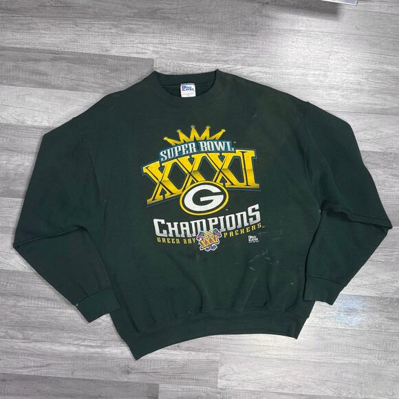 Vintage Green Bay Packers Super Bowl Champions Crewneck Sweatshirt Size XXL - Picture 1 of 8
